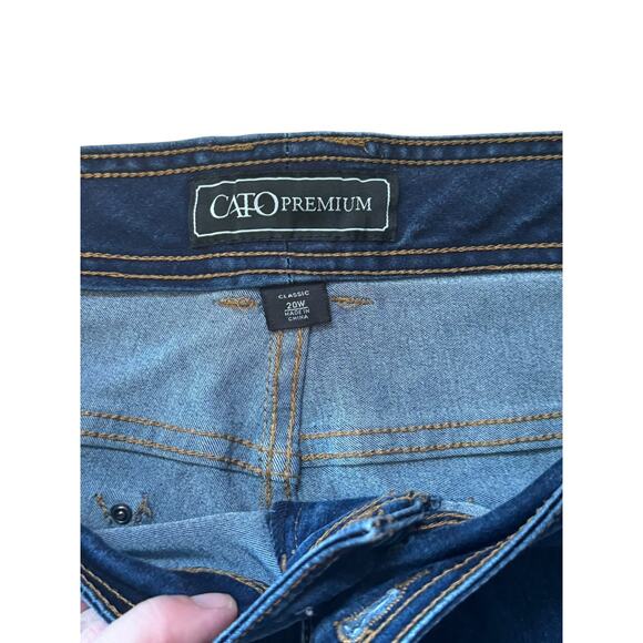 Cato Women's Plus Size Dark Wash Jeans 20W, Classic Fit Stretch Denim - Picture 5 of 9